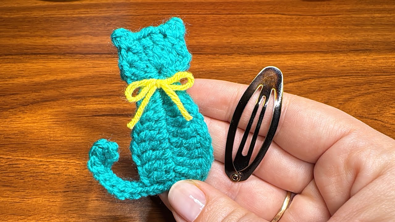 😻 Как связать крючком котика «Клик-клик» с помощью заколок для волос 😻