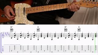 How to Play the Chords to Christmas Times a Comin on Guitar with TAB