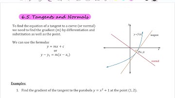 Tangents and Normals - Year 11 Mathematics Advanced