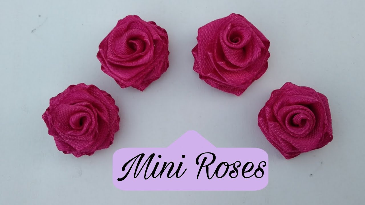 How to make Mini Ribbon Rose Flower - DIY Rose making / Beautiful
