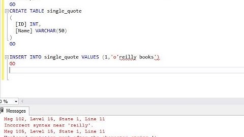 How to insert a string value into column with an single quote (apostrophe ) |  rohit techvlog