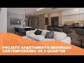 Projeto apartamento contemporâneo de 2 quartos