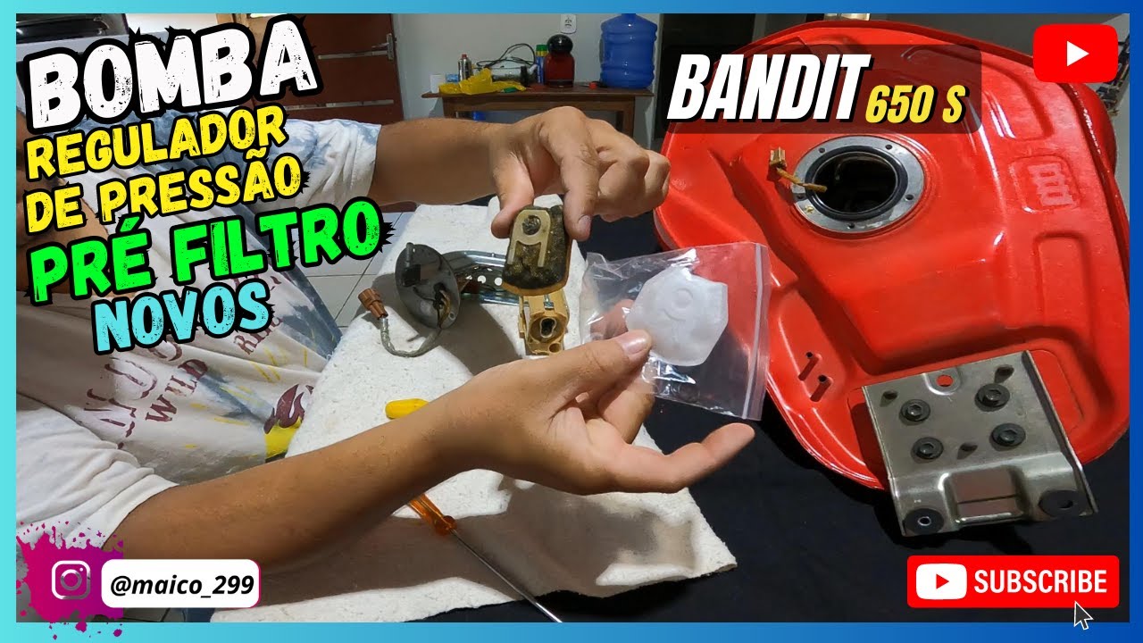 Como Trocar a Bomba de Gasolina, Regulador de Pressão e Pré Filtro da Bandit 650, Faça Voce Mesmo