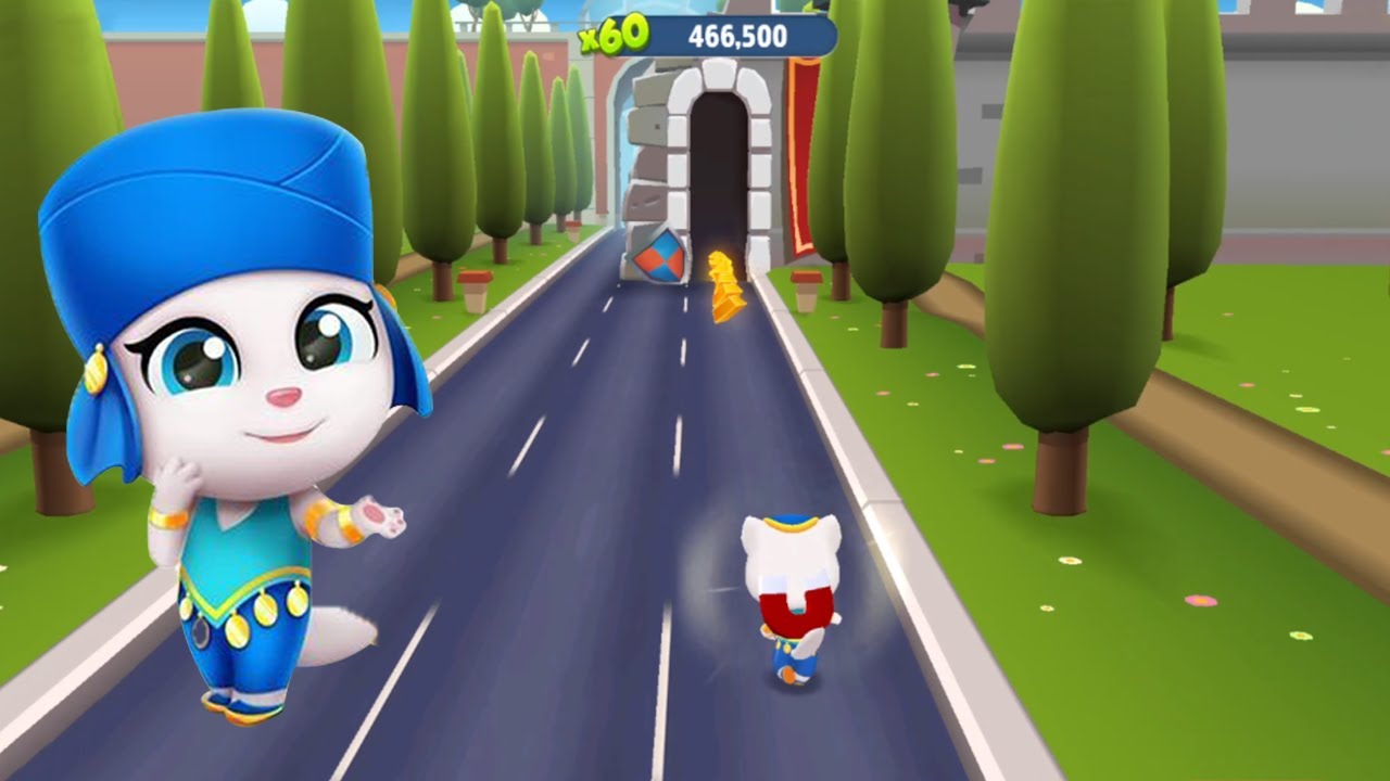 talking tom gold run - Genie Angela fights with boss in the medieval world - Part 155 !