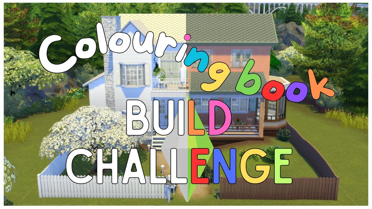 I tried the colouring book build challenge in the Sims 4! - YouTube