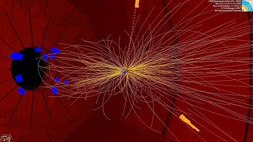 LHC collision event at CMS showing two photons -- 8 TeV (CMS Higgs search)