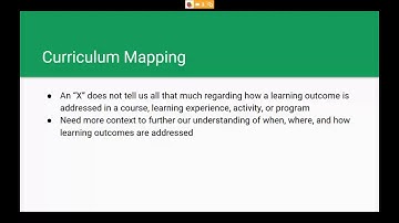 Assessment Training: Curriculum Mapping Feb 22 Part One