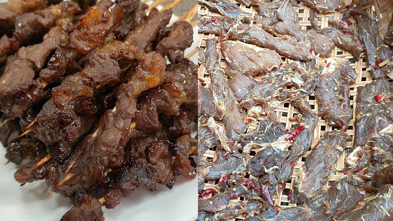 How to make grilled beef with sundried beef or beef jerky, delicious