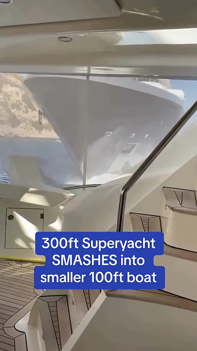300ft superyacht CRASHES into smaller boat