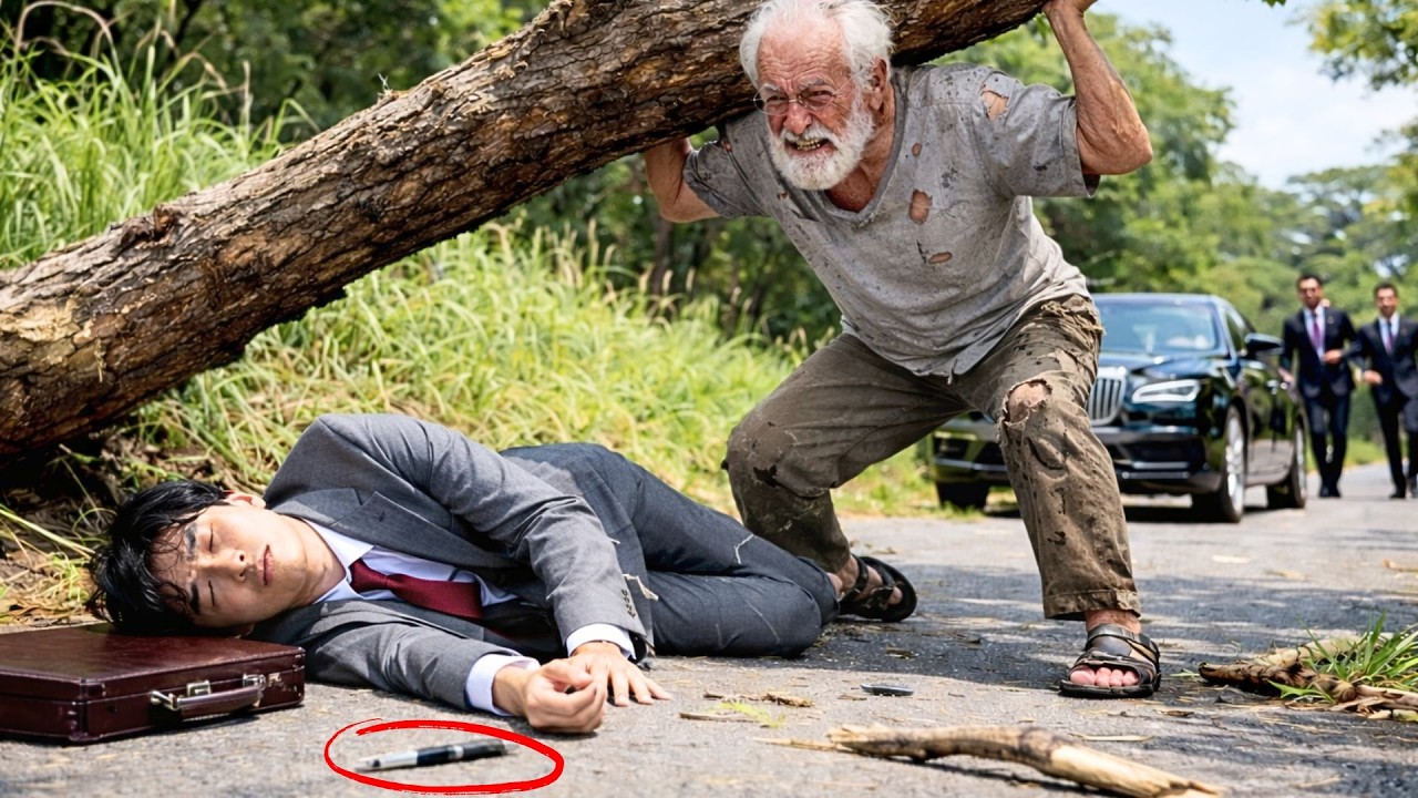 Semua Menyerah Saat CEO Terjepit Pohon…Hingga Gelandangan Tua Ini Lakukan Hal Mustahil !!