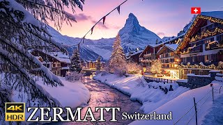 Zermatt 🇨🇭🎄❄️A Magical Christmas Holiday Destination In Switzerland ❄️4K 50p