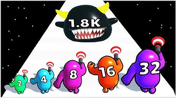 Merge Guys Shoot and Run 2048 - Gameplay Walkhtough - Max Levels (Lvl 1-10)