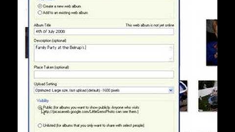 How to create a photo web album or gallery using Picasa