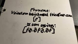 [f] voiceless labiodental fricative consonant