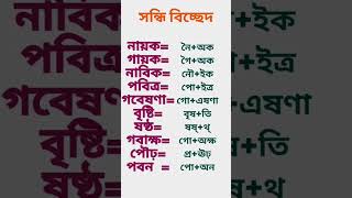 বাংলা ব্যাকরণ  সন্ধি বিচ্ছেদ