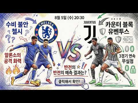 [EPL vs 세리에A] 첼시 vs 유벤투스 (8월 5일) 수비 불안 첼시 vs 카운터 블록 유벤투스, 반전의 예측 결과는?