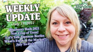 Weekly Update Video 7-11-21 // New Crop Trees + Japanese Beetles + July To-Dos + Blueberry Bash 2021