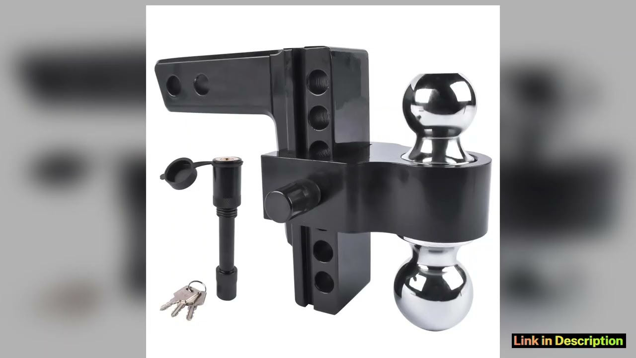 AP03 Black Adjustable Trailer Hitch Fits 2 Receiver 6 DropRise Aluminum Drop Hitch 12500 LBS for