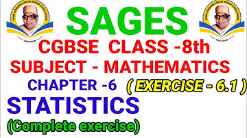 cg board 8th maths chapter 6 exercise 6.1 / sages 8th maths chapter 6 exercise 6.1 / statistics