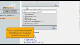 Copying a database table with phpMyAdmin