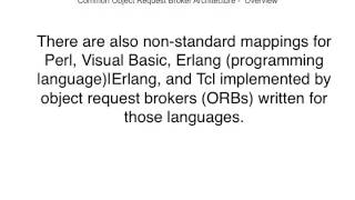 Now Available, Object Request Broker