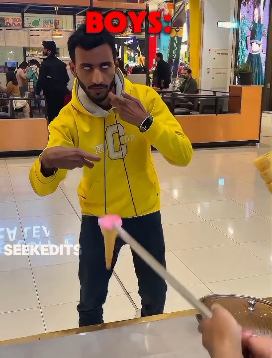 Girls vs boys with turkish ice cream