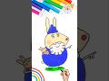Draw Peppa Pig Rabbits | Draw Cute Peppa Grampy Rabbit 🌈🐰 #peppapig #cartoon #shorts #baby #forkids