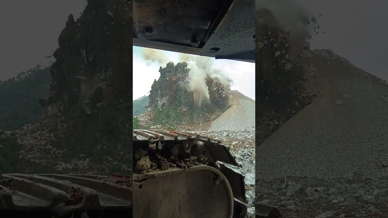 People destroy or cut through mountains