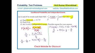 Understand Conditional Probability with IB Test Question | Simple Solution | Anil Kumar Classes