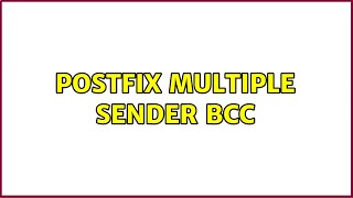 Postfix Multiple Sender bcc