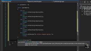 Aprendiendo C#, video 6. Estructura Switch