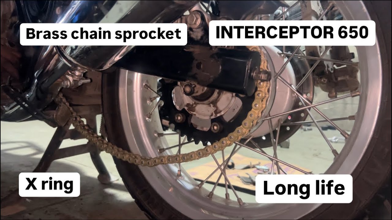 Brass chain sprocket for interceptor re 650 long life chain