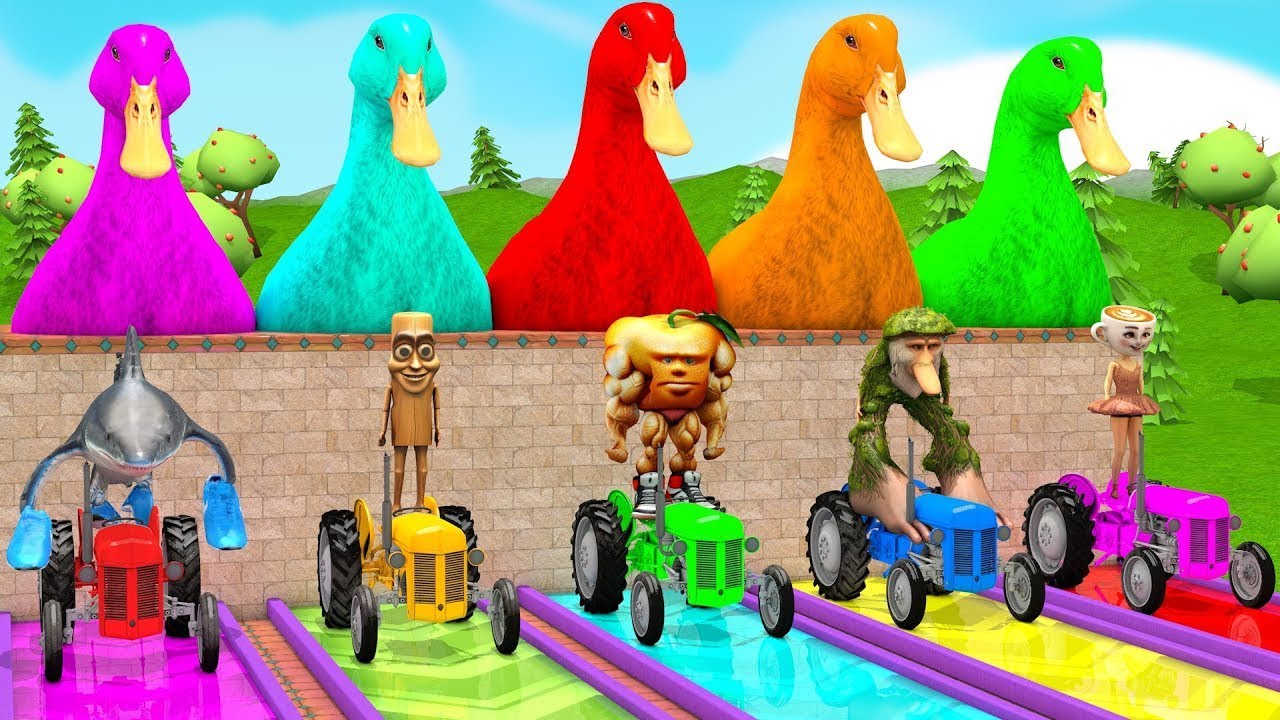 Long Slide Game With Italian Brainrot Tung Tung Sahur,Ballerina Cappuccina Funny 3d Animals