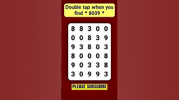 Find 👉8039👈 in 5 seconds | Visual Test | Observation Skills | Number Search | Find the Odd one out