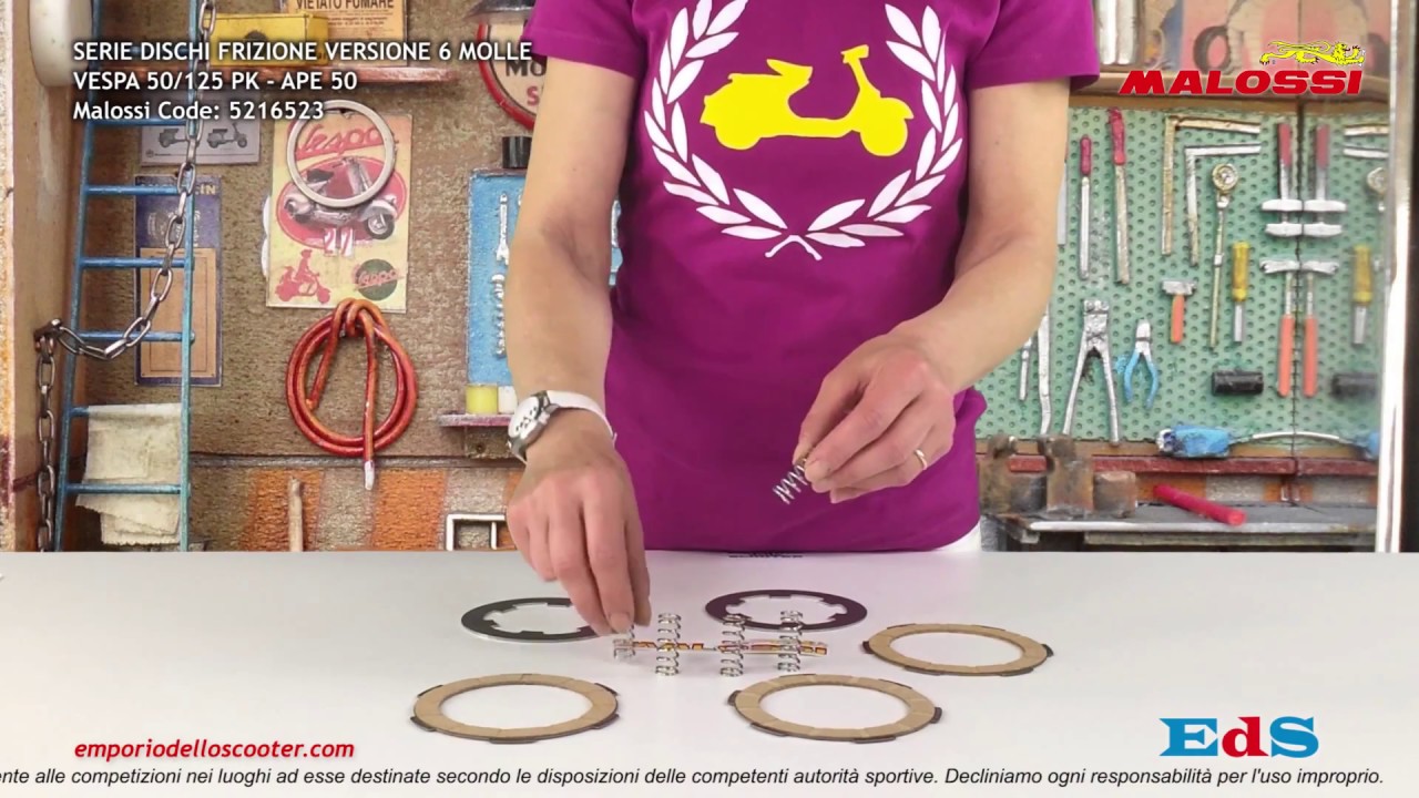 Disco Frizione Piaggio Ape 50 2T | DR Serie Con 6 Molle | Compatibile 1998-2008 | Ricambio Originale - Foto 7