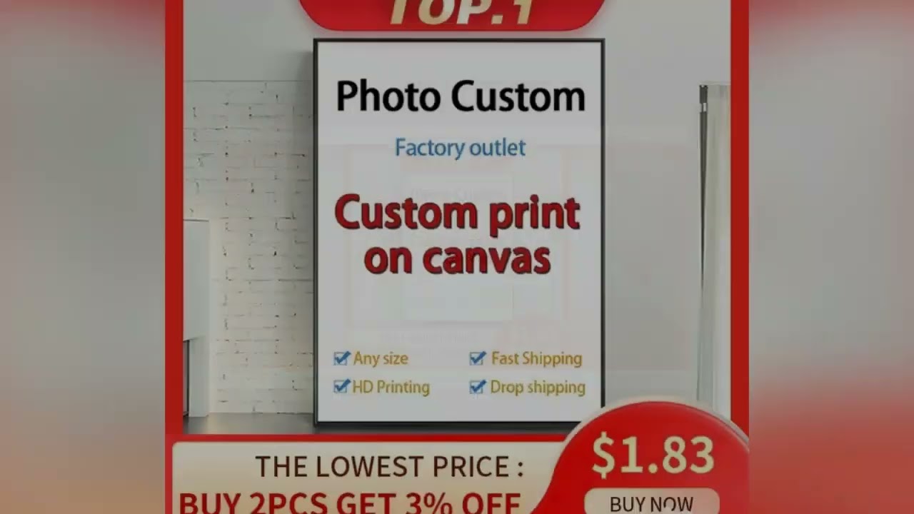 YWDECOR Custom Big Size Painting Canvas HD Print Your Picture Personalized Wall Art Poster Photo for