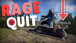 I MADE a CHEATER RAGE QUIT before BANNING THEM! - Rust
