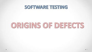 ORIGINS OF DEFECTS | SOFTWARE TESTING
