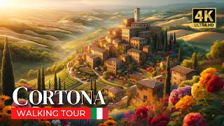 КОРТОНА, Италия. Пешеходная экскурсия в 4K 🇮🇹: Скрытые жемчужины на вершине холма