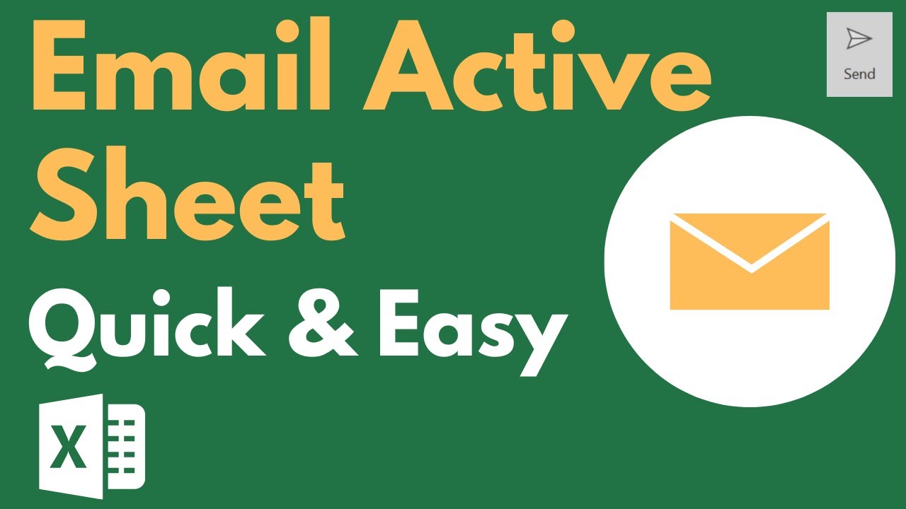 Email Active Sheet in Excel YouTube