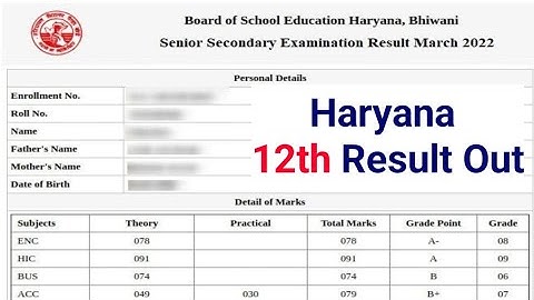 Haryana Board 12th Result Out How to Check | HBSE 12th Result 2022 Out | Haryana 12th Result 2022
