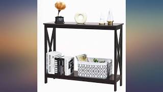 Giantex Console Table 2-Tier with Storage Shelf,X-Design Bookshelf Narrow Accent review