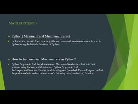 Write a Python program to find maximum and the minimum value in a set.