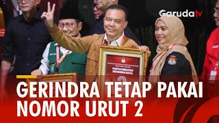 Partai Gerindra Tetap Pakai Nomor Urut Dua untuk Pemilu 2024