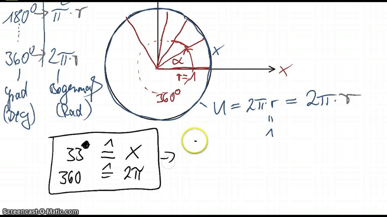 Trigonometrie - Bogenmaß - Bogenlänge - YouTube