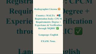 Radiographer Malta license CPCM requirements and qualifications #cpcm #malta #radiographer