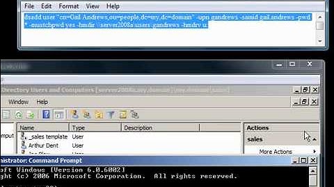 Windows Server 2008  dsadd, add users to active directory with command line   YouTube 2