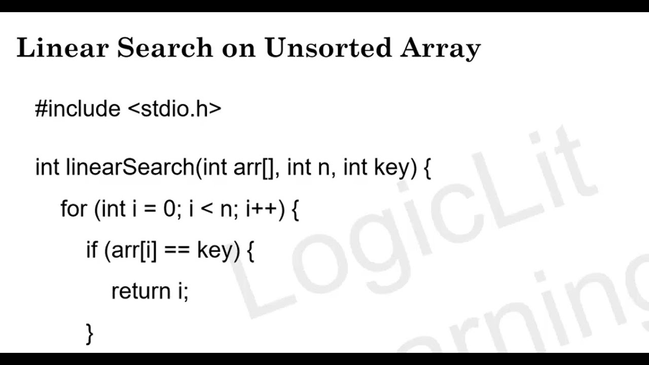 Linear Search in C on Unsorted Array | Beginner-Friendly Code with ...