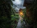 🌿 Relaxing Rain in Beautiful Village | 4K Rainy Town