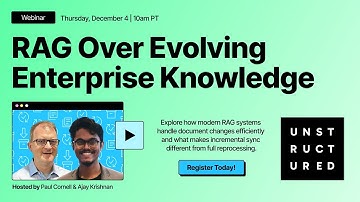 Webinar: RAG Over Evolving Enterprise Knowledge